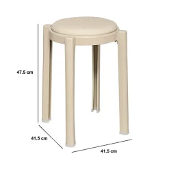 Tabouret Plasta en plastique beige - Beige- 5five