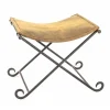 Tabouret Pliable en Cuir "Rodéo" 58cm Marron