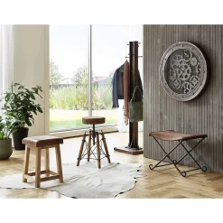 Tabouret Pliable en Cuir 