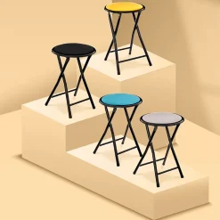 Tabouret pliant Velours Gris - 5Five