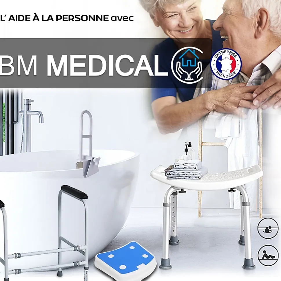 Tabouret repose jambes Bm Médical RP-10-M - rembourrage du repose-jambes réalisé dans un matériel ignifuge - facile à nettoyer