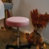 Tabouret rond à roulettes réglable en hauteur de 43.5 à 60.5 cm et pivotable - Rose pastel - Vivezen