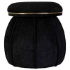 Tabouret Rond Déco "Corin" 55cm Noir & Or