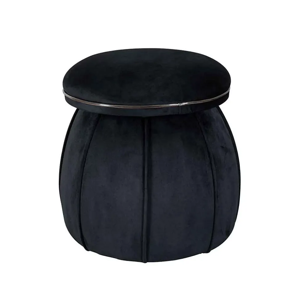 Tabouret Rond Design "Corin" 55cm Noir & Gris
