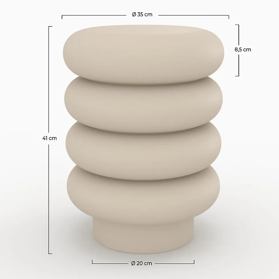 Tabouret rond en métal gris H41 cm - Félicie