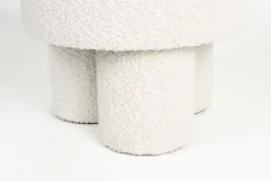 Tabouret rond en tissu bouclette diamètre : 40cm - MARCOS - Boite à design