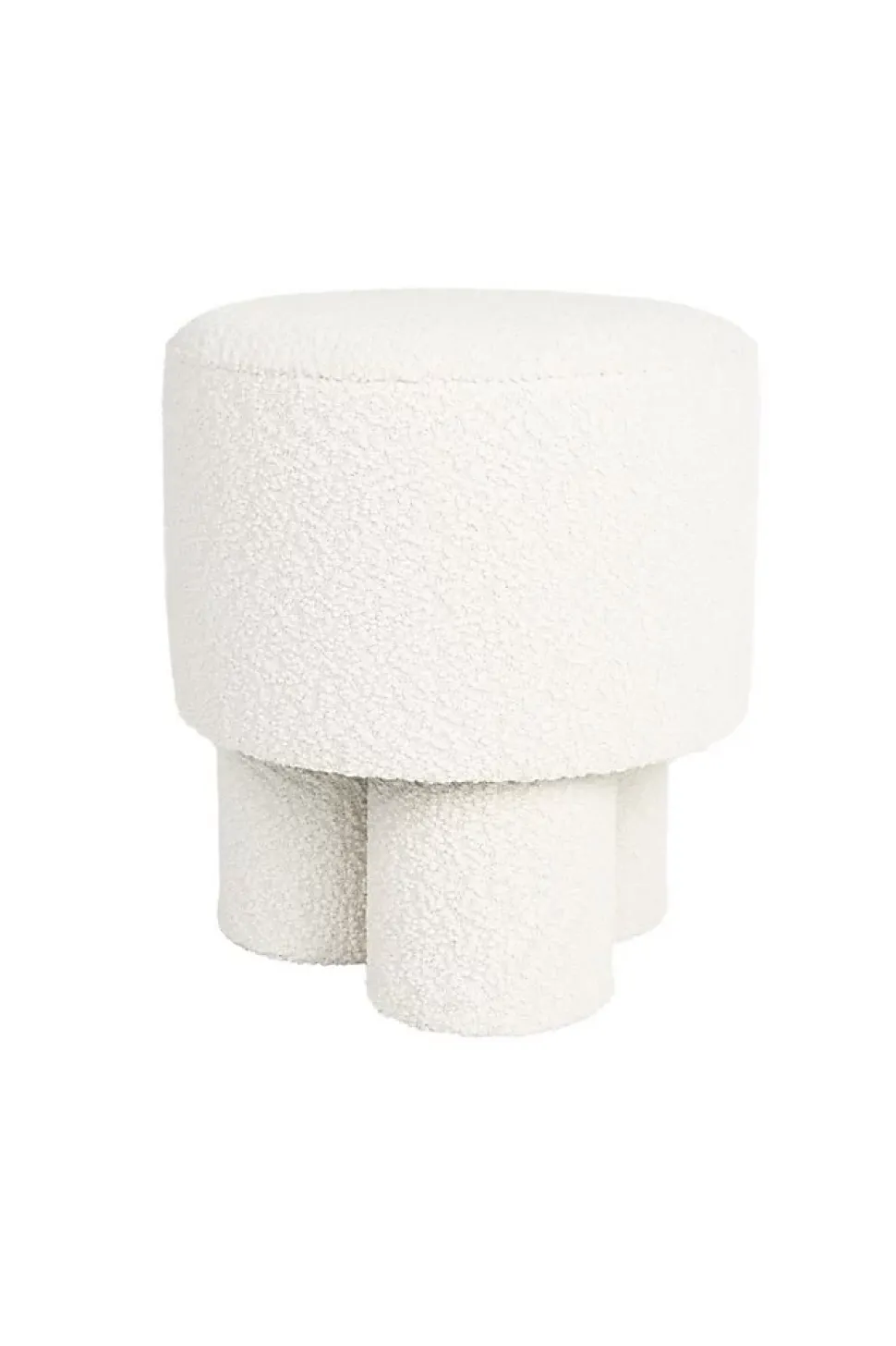 Tabouret rond en tissu bouclette diamètre : 40cm - MARCOS - Boite à design