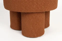 Tabouret rond en tissu bouclette diamètre : 40cm - MARCOS - Boite à design