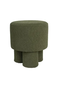 Tabouret rond en tissu bouclette diamètre : 40cm - MARCOS - Boite à design