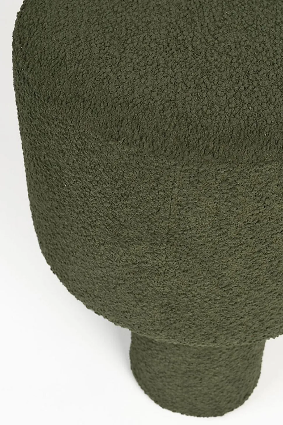 Tabouret rond en tissu bouclette diamètre : 40cm - MARCOS - Boite à design
