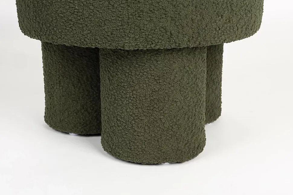 Tabouret rond en tissu bouclette diamètre : 40cm - MARCOS - Boite à design