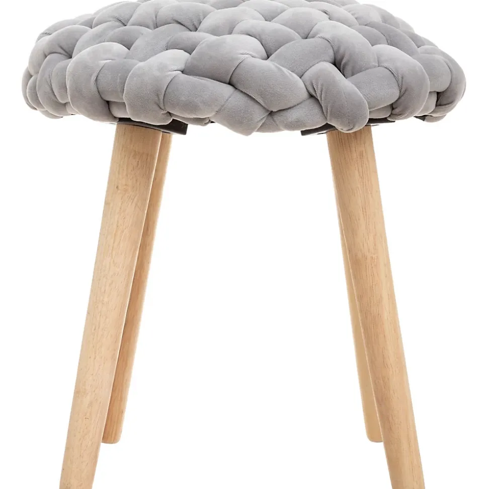 Tabouret tricot gris - Atmosphera