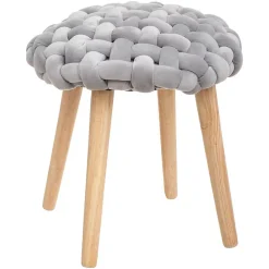 Tabouret tricot gris - Atmosphera