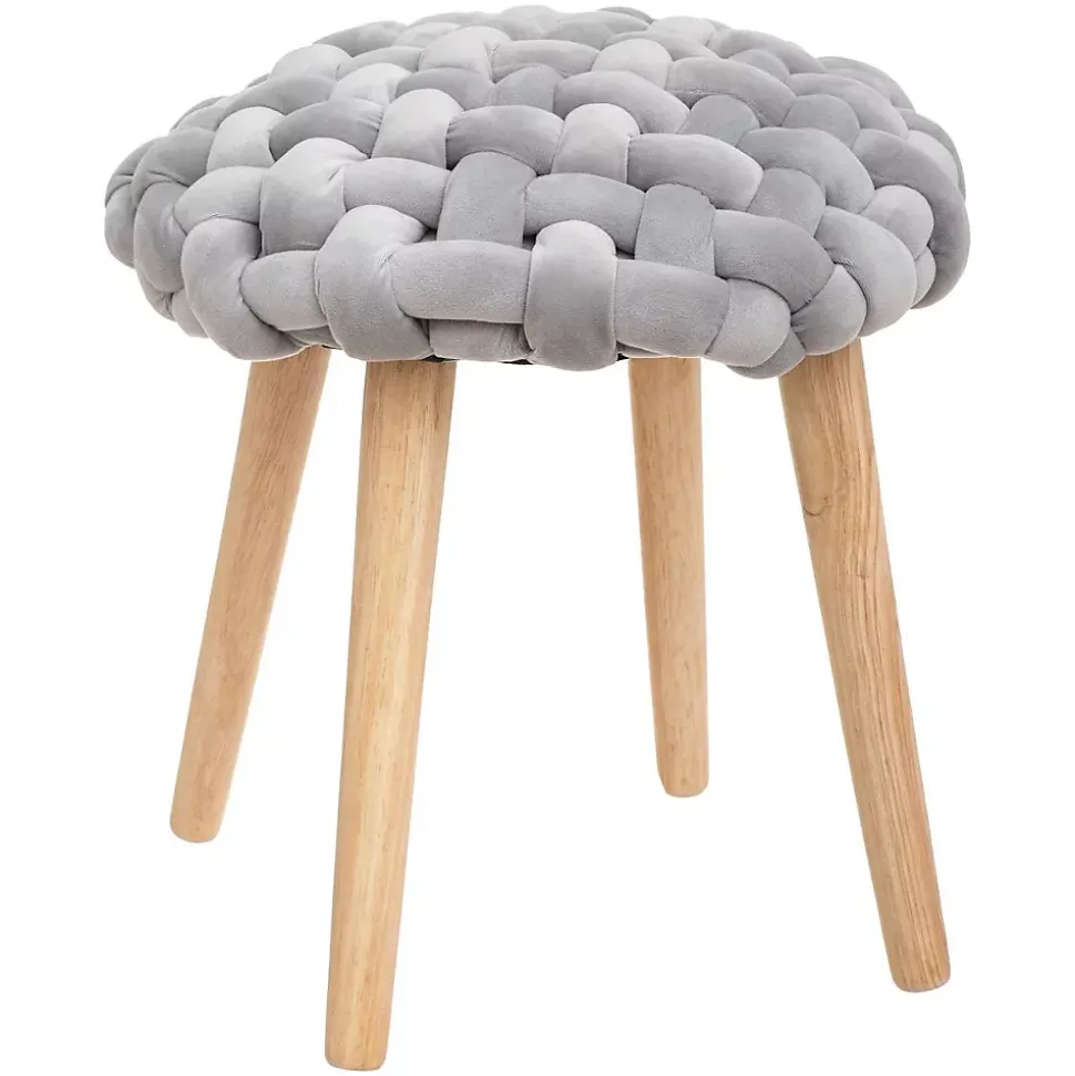 Tabouret tricot gris - Atmosphera