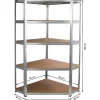 Étagere d angle Fieldmann FDR 1840R acier galvanisé gris panneaux MDF 5 mm 175 kg