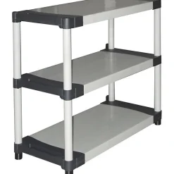 Étagere plastique - TOOD - 3 tablettes - Charge 80 kg par tablette - 80x40x85 cm - Noir/gris
