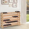 Étagère à bouteilles casier à vin range bouteilles horizontal 6 niveaux 72 bouteilles max. bois de pin