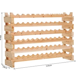 Étagère à bouteilles casier à vin range bouteilles horizontal 6 niveaux 72 bouteilles max. bois de pin