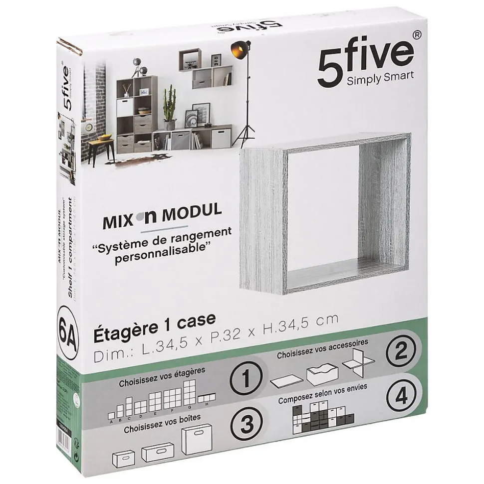 Étagère 1 case Effet chêne gris Mix N' Modul - 5Five