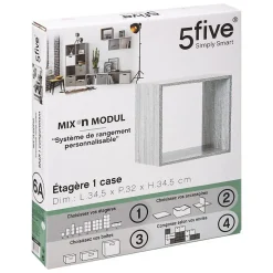 Étagère 1 case Effet chêne gris Mix N' Modul - 5Five
