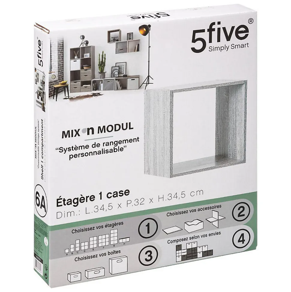 Étagère 1 case Effet chêne gris Mix N' Modul - 5Five