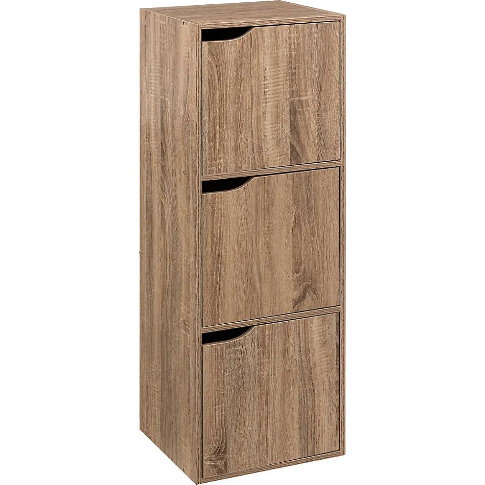 Étagère 3 cases avec portes Effet chêne naturel Mix N' Modul - 5Five