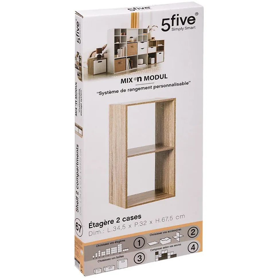 Étagère 2 cases Effet bois naturel Mix N' Modul - 5Five