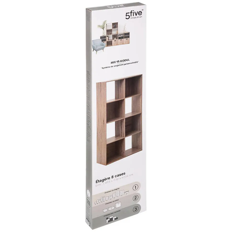 Étagère 8 cases Effet chêne naturel Mix N' Modul - 5Five