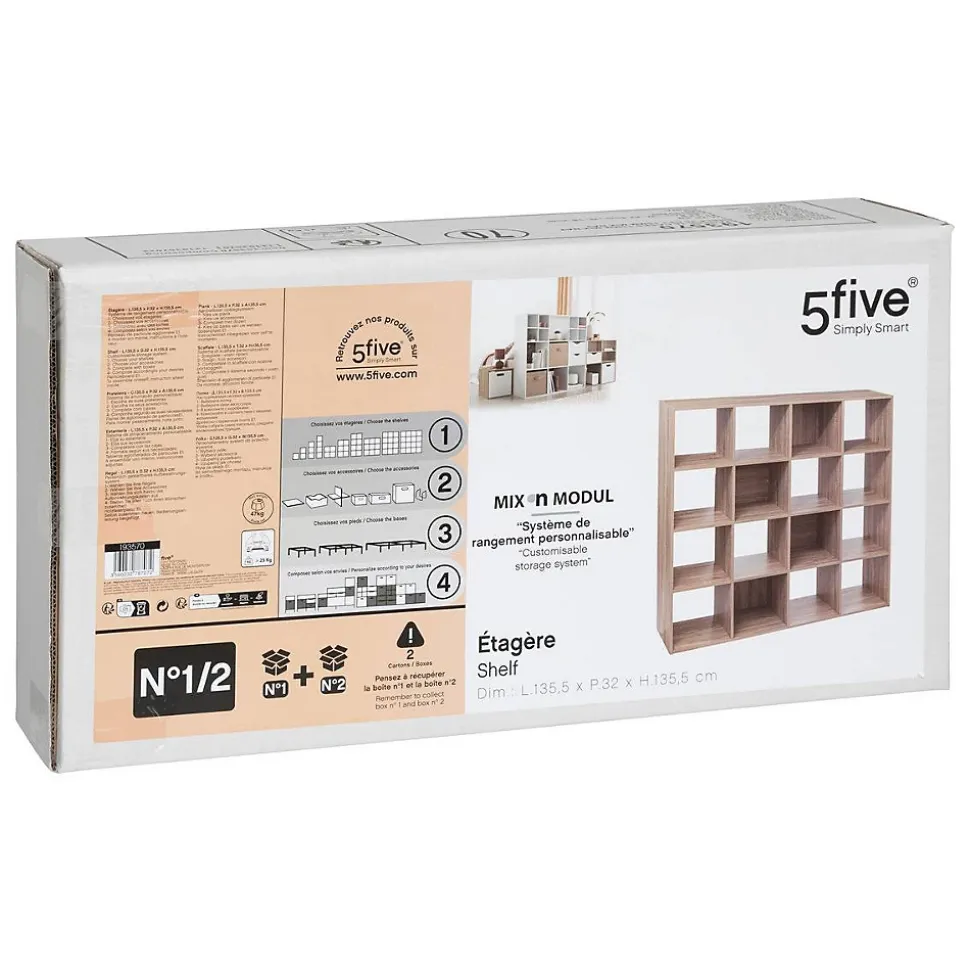 Étagère 16 cases effet chêne naturel Mix 'n Modul - 5Five