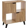 Étagère 4 cases porte Effet bois naturel Ceda - 5Five