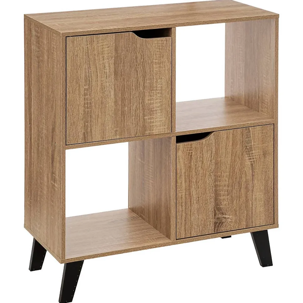 Étagère 4 cases porte Effet bois naturel Ceda - 5Five