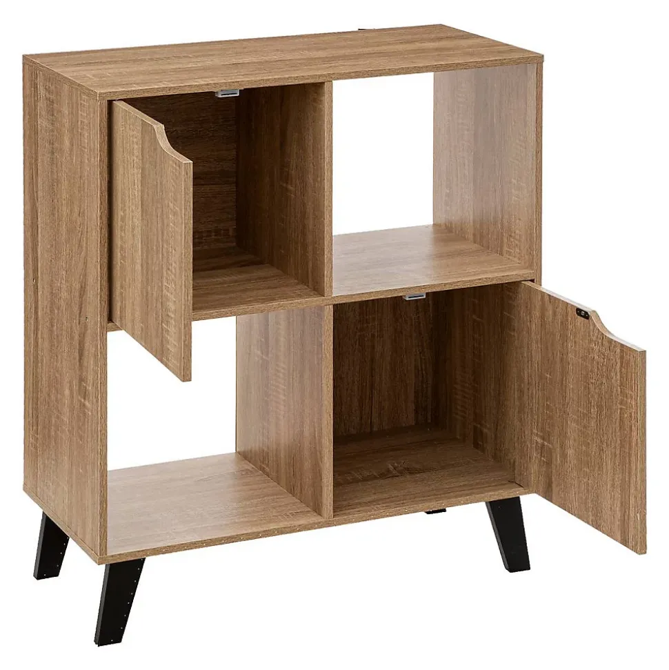 Étagère 4 cases porte Effet bois naturel Ceda - 5Five