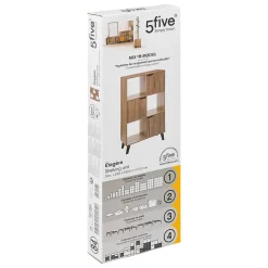 Étagère 6 cases porte Effet bois naturel Ceda - 5Five