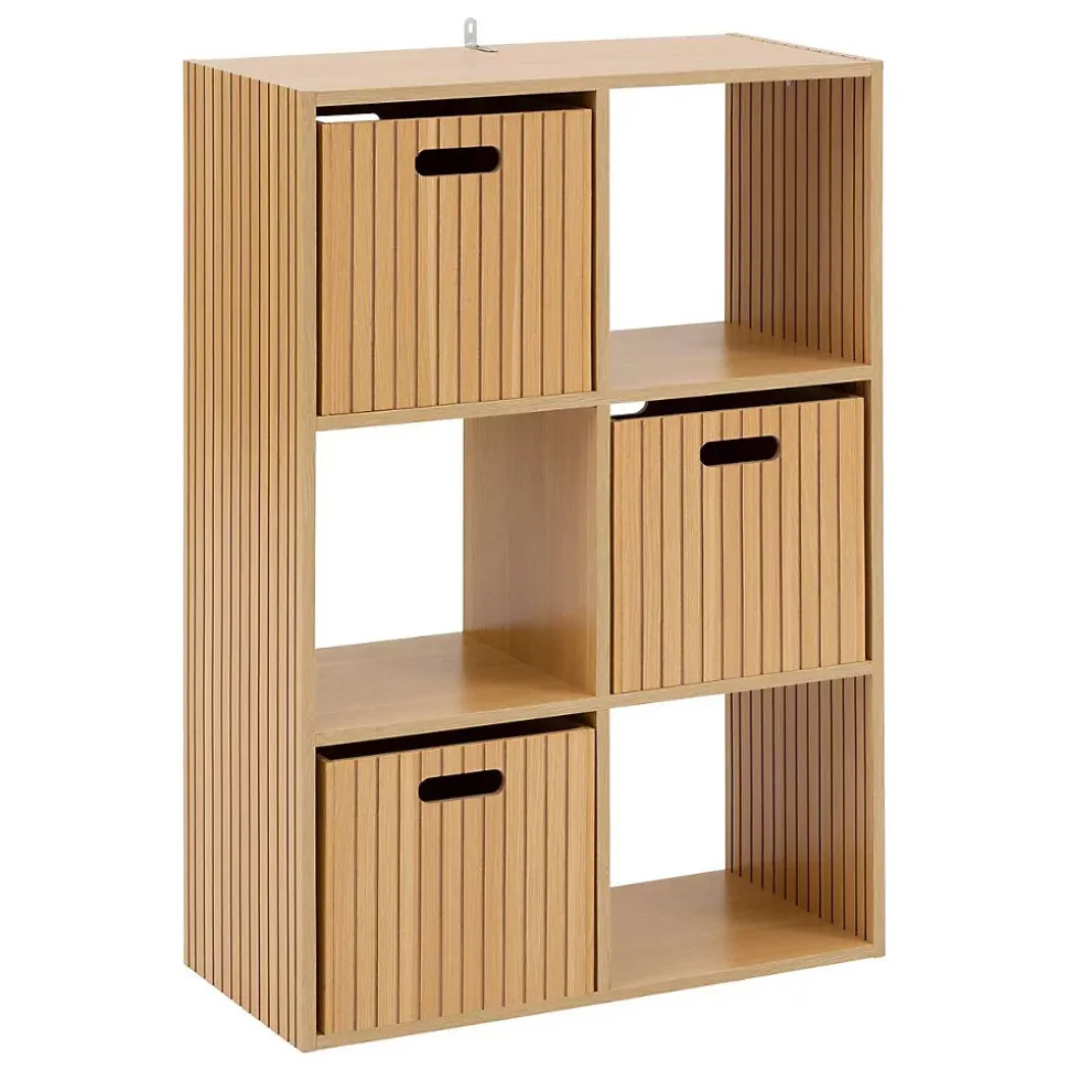 Étagère 6 cases Tasso effet bois naturel - Marron- 5five