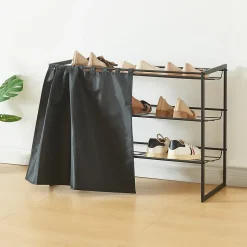 Étagère à chaussures Sel 80 x 32 x 60 cm noir en.casa