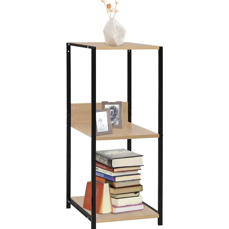 Étagère à livres droite petite Noir et chêne 33,5x39,6x79,7 cm vidaXL