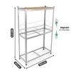 Étagère à pneus de garage en métal 120 cm 3 niveaux galvanisée argent 120x40x180 cm