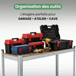 Étagère à pneus de garage en métal 120 cm 3 niveaux galvanisée argent 120x40x180 cm
