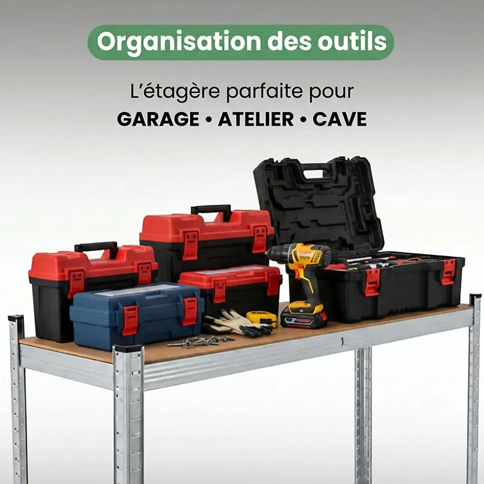 Étagère à pneus de garage en métal 120 cm 3 niveaux galvanisée argent 120x40x180 cm