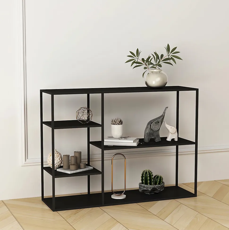 Étagère autoportante Isojoki 120 x 35 x 87,5 cm métal noir en.casa