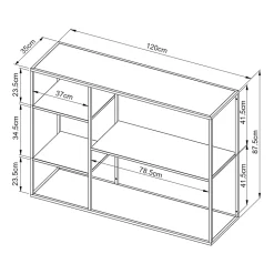 Étagère autoportante Isojoki 120 x 35 x 87,5 cm métal noir en.casa