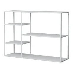 Étagère autoportante Isojoki métal 120 x 35 x 87,5 cm blanc en.casa
