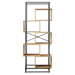 Étagère autoportante Rennebu acier 194 x 80 x 33 cm noir effet chêne en.casa