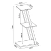Étagère autoportante Rollag à 3 niveaux métal 72 x 40 x 25 cm noir en.casa