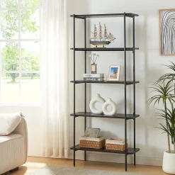Étagère autoportante Samnanger 180 x 80 x 34 cm noir en.casa