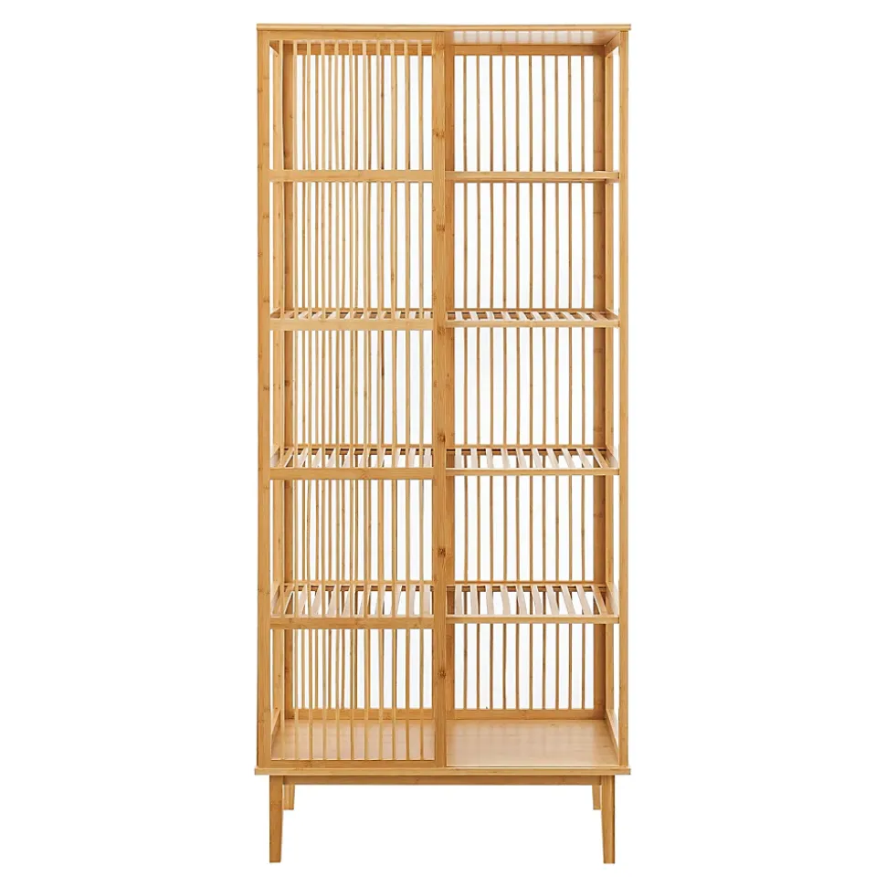 Étagère autoportante Trundholm en bambou 185 x 80 x 45 cm naturel en.casa