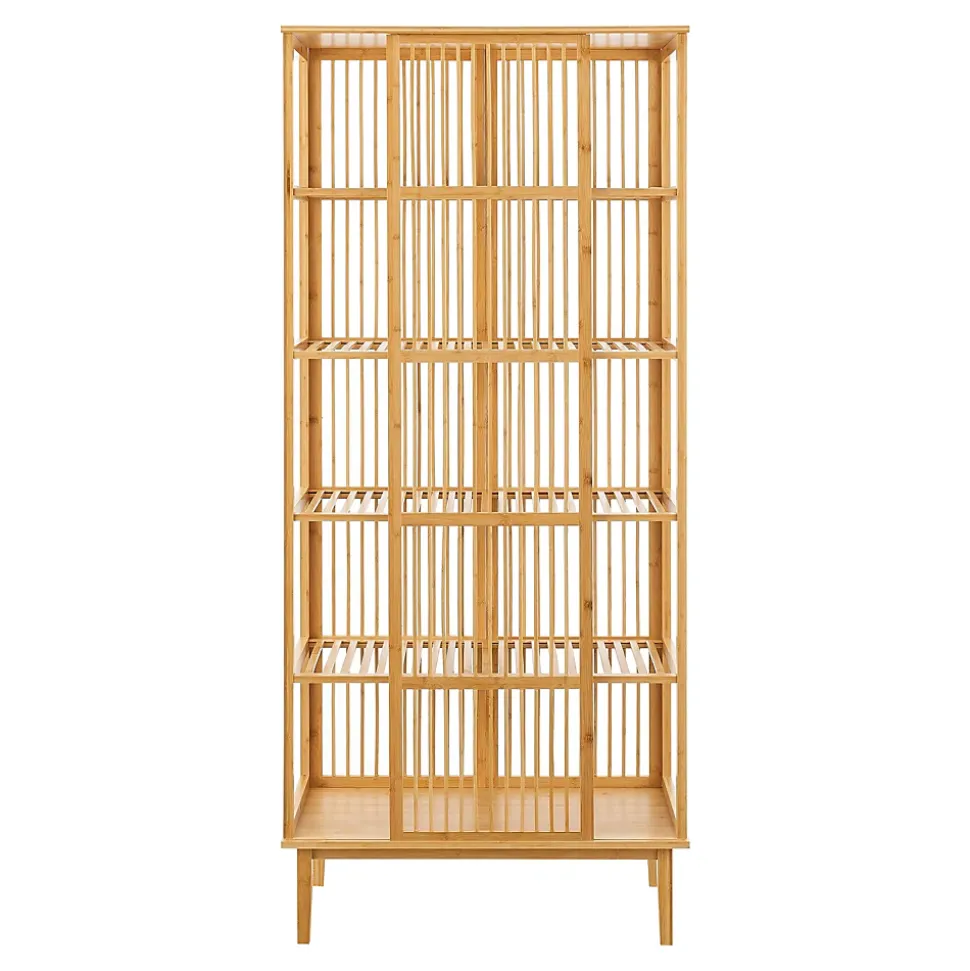 Étagère autoportante Trundholm en bambou 185 x 80 x 45 cm naturel en.casa