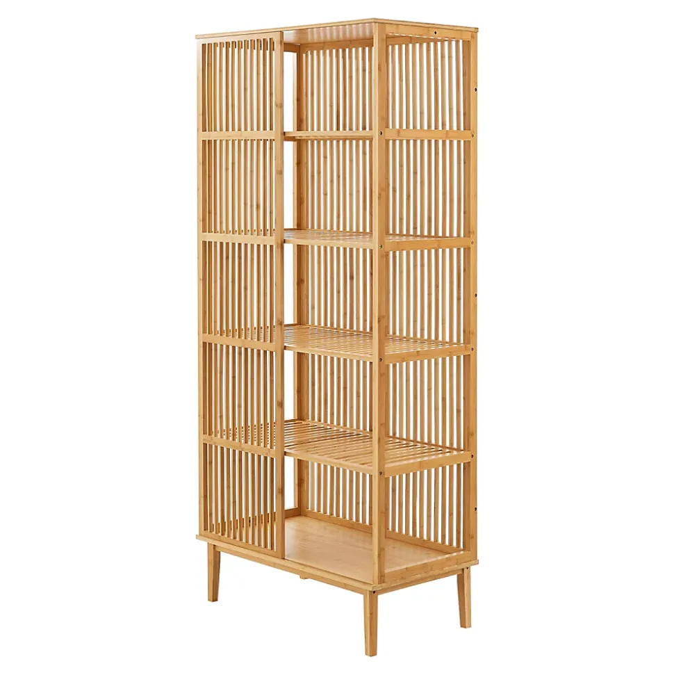 Étagère autoportante Trundholm en bambou 185 x 80 x 45 cm naturel en.casa