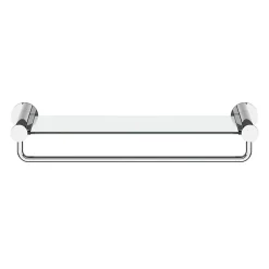 Étagère avec porte-serviettes en verre et acier inoxydable chromé H.40 cm Cavally GoodHome
