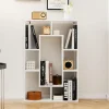 Étagère Bibliothèque à 7 Cubes 60x20x90cm-Bibliothèque Autoportante avec Dispositifs Anti-basculement Blanc
